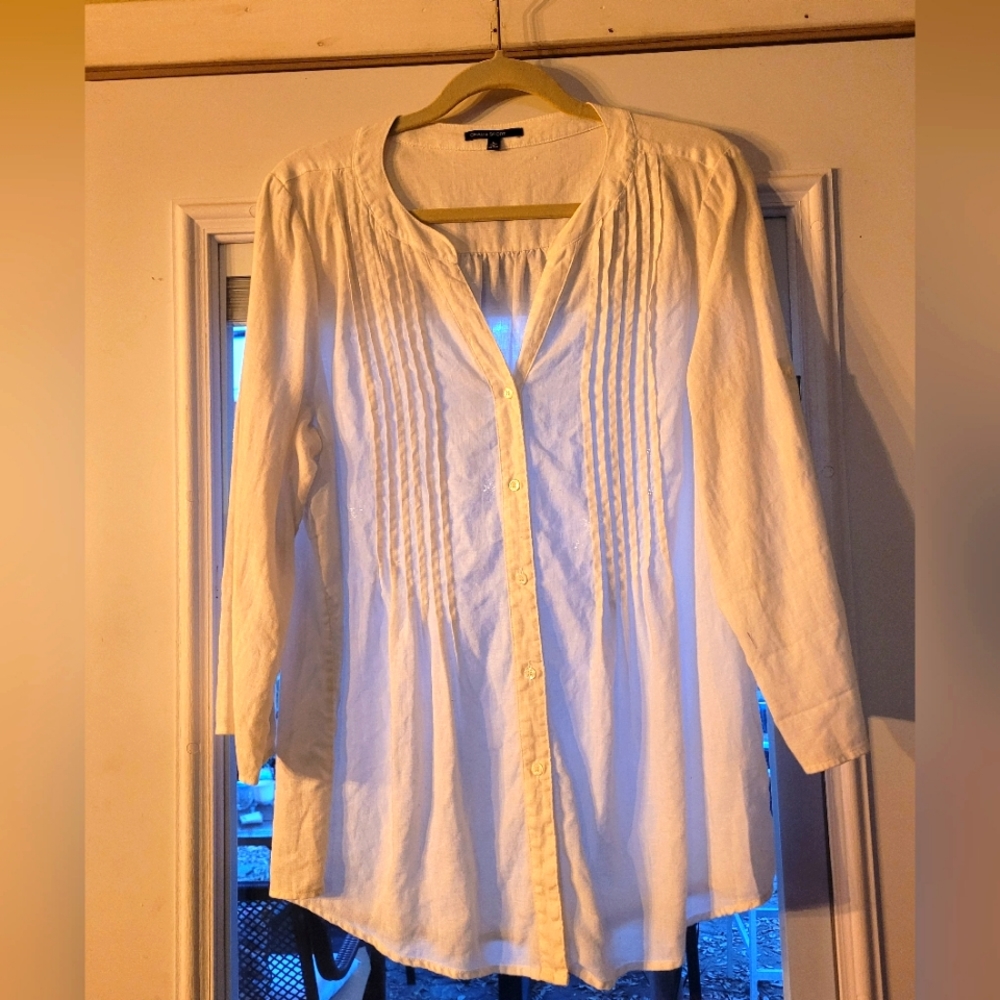 Long sleeve linen shirt size L